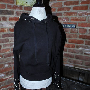 William B. Black Sweater with Pearls Size Medium